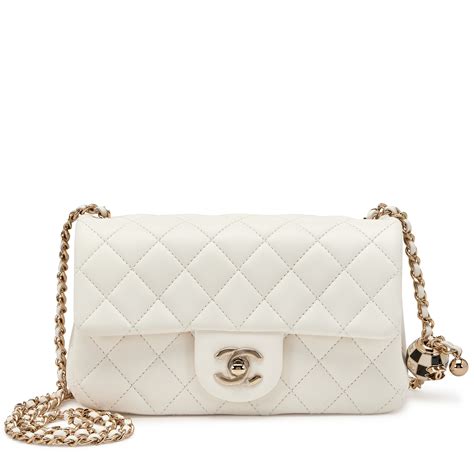 chanel pearl crush bag white|chanel classic flap bag price.